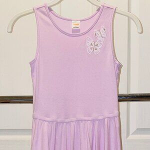 Gymboree purple butterfly cotton summer dress size 7 circle skirt